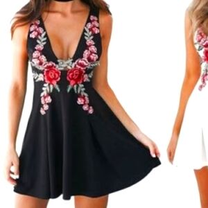 SEEK The Label Floral Patch Black Romper